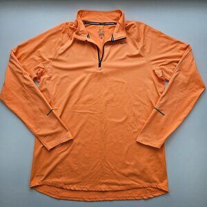Nike Quarter Zip Men's Large Bright Blaze Orange Running Pullover